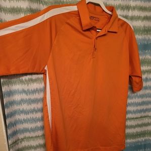 Nike orange and while golf shirt